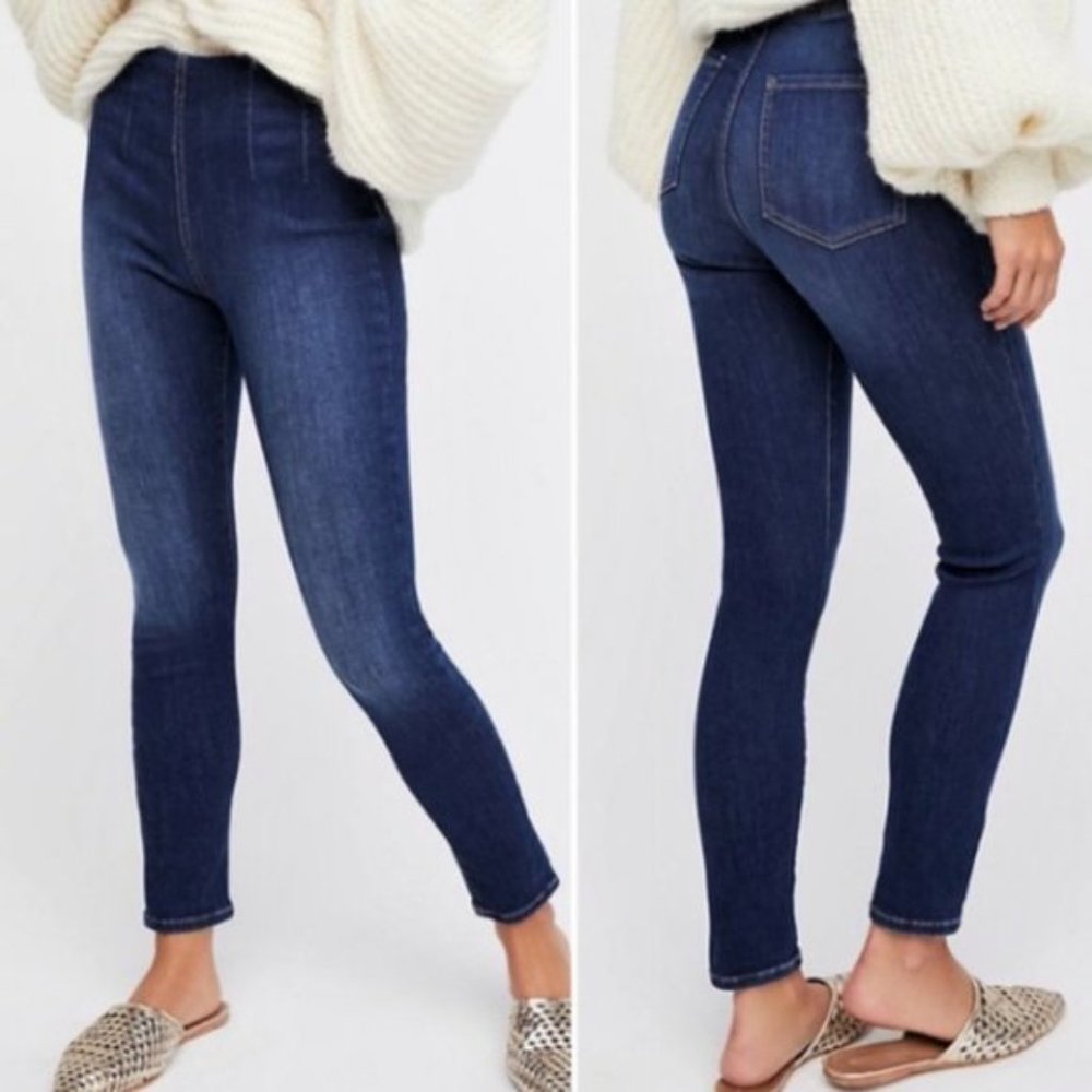 Free People ultra high pull on skinny jeans